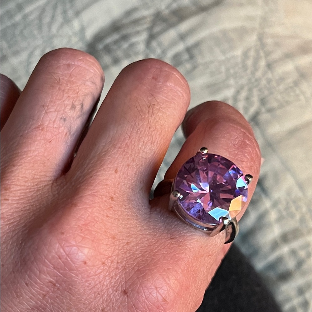 nOir Purple Crystal Cocktail Ring